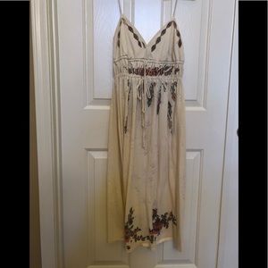 Size Medium Butterfly Dropout Creme/ Orange Dress